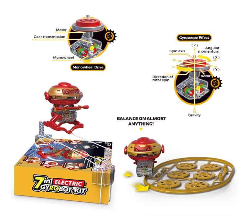 7 in 1 Electronic Gyrobot: Physics Kit