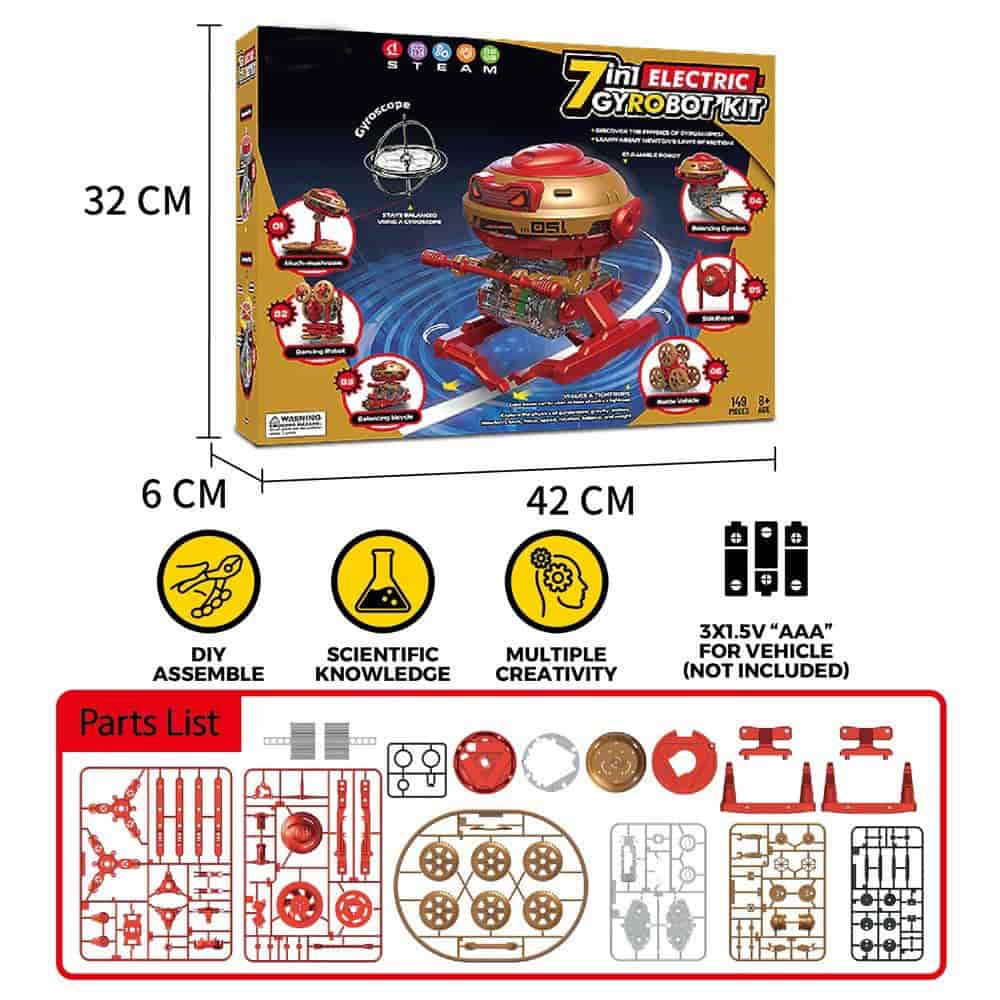 7 in 1 Electronic Gyrobot: Physics Kit